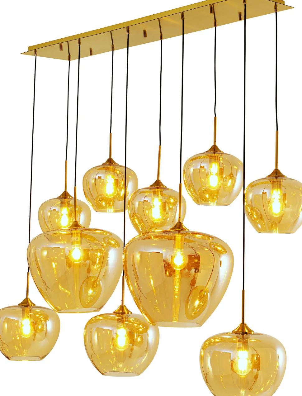 Lampa Wisząca Do Salonu Klosze Bursztynowe Szklane 110x160 Cm