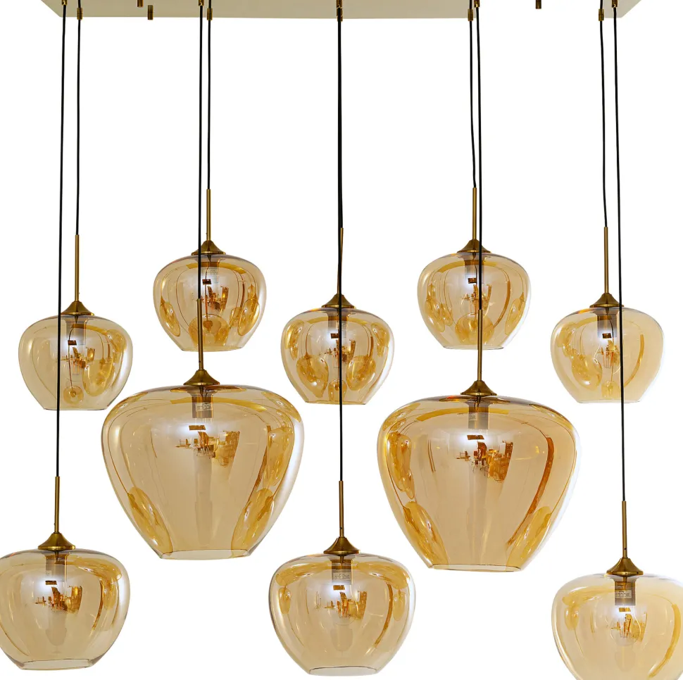 Lampa Wisząca Do Salonu Klosze Bursztynowe Szklane 110x160 Cm
