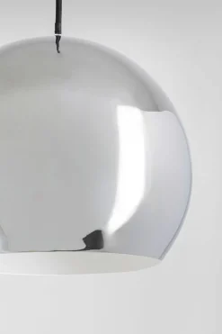 Lampa Wisząca Do Salonu Kula Srebrna Ø25 Cm