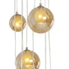 Lampa Wisząca Klosze Szklane Bursztynowe 12xG9 200 Cm
