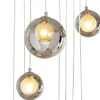 Lampa Wisząca Klosze Szklane Chromowe 12xG9 200 Cm