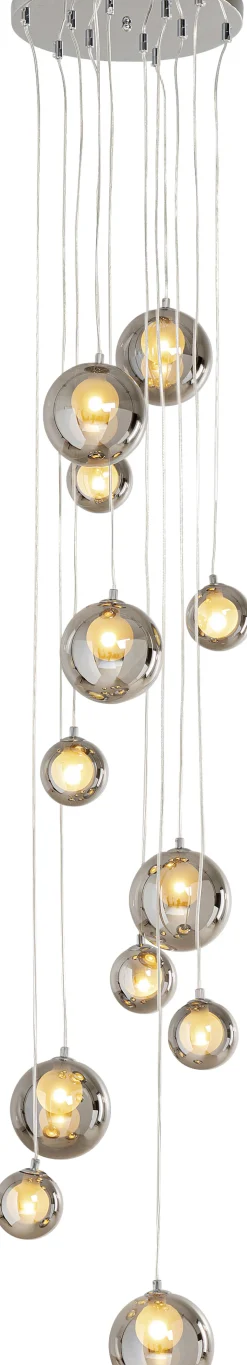 Lampa Wisząca Klosze Szklane Chromowe 12xG9 200 Cm