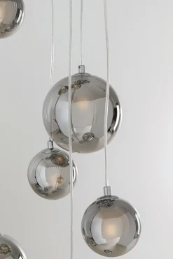 Lampa Wisząca Klosze Szklane Chromowe 12xG9 200 Cm