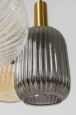Lampa Wisząca Klosze Szklane Oprawki Złote Ø50 Cm