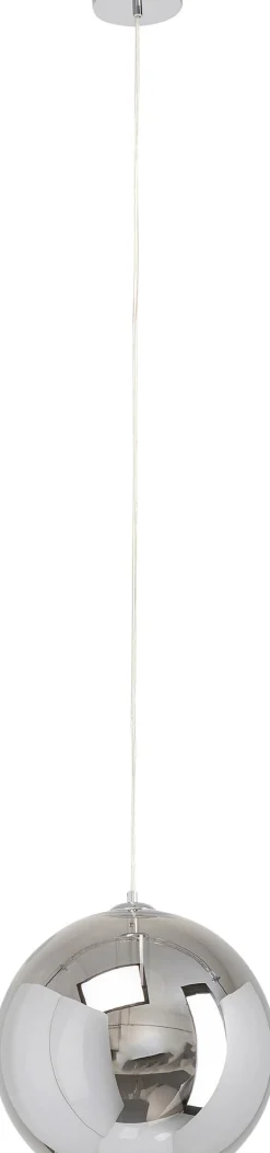 Lampa Wisząca Kula Srebrna Szkło Galwanizowane Ø35 Cm