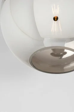 Lampa Wisząca Kula Srebrna Szkło Galwanizowane Ø35 Cm