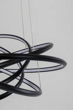 Lampa Wisząca LED Czarne Okręgi Aluminium Ø72 Cm