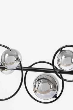 Lampa Wisząca Nad Stół Czarna Klosze Szklane G9 110 Cm