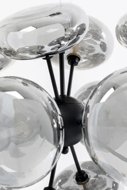Lampa Wisząca Nowoczesna Klosze Szklane Przydymione Lustrzane 70x44 Cm