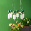 Lampa Wisząca Nowoczesna Złota Klosze Szklane Białe Ø68 Cm
