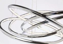 Lampa Wisząca Saturn LED 75x120 Cm Srebrna