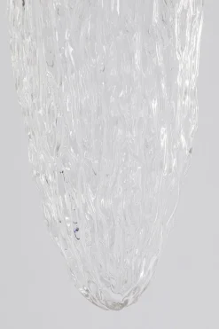 Lampa Wisząca Stal Chromowana Klosz Szklany Transparentny Ø17x60 Cm