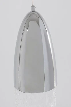 Lampa Wisząca Stal Chromowana Klosz Szklany Transparentny Ø17x60 Cm