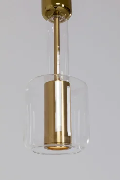 Lampa Wisząca Stal I Szkło Kolor Transparentny I Złoty Ø13x60 Cm