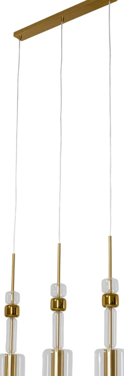 Lampa Wisząca Stal I Szkło Kolor Transparentny I Złoty 73x60 Cm