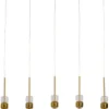 Lampa Wisząca Stal I Szkło Kolor Transparentny I Złoty 103x60 Cm