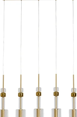 Lampa Wisząca Stal I Szkło Kolor Transparentny I Złoty 103x60 Cm