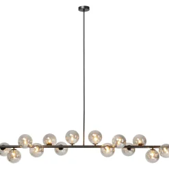 Lampa Wisząca Szklane Klosze Czarna 155x138 Cm