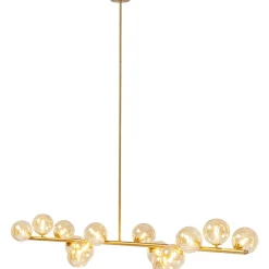Lampa Wisząca Szklane Klosze Złota 155x138 Cm