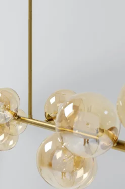 Lampa Wisząca Szklane Klosze Złota 155x138 Cm