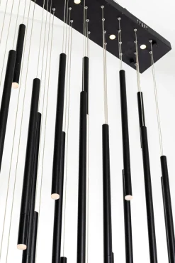 Lampa Wisząca XXL LED Tuby Czarna Matowa 154x320 Cm
