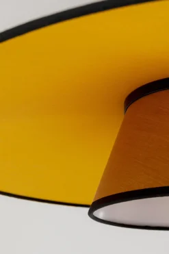 Lampa Wisząca Z Kolorowym Kloszem Podsufitka Czarna Ø55 Cm