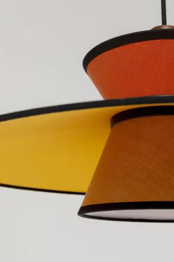 Lampa Wisząca Z Kolorowym Kloszem Podsufitka Czarna Ø55 Cm