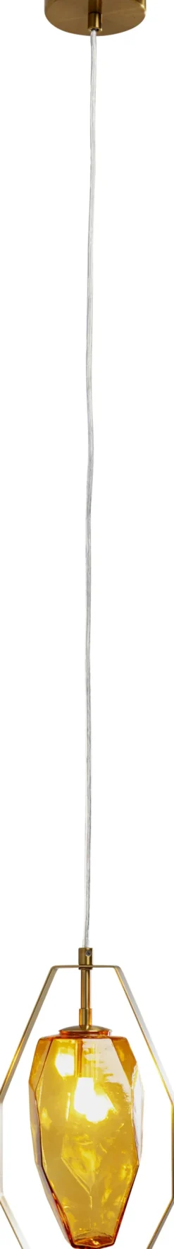 Lampa Wisząca Złota Klosz Szklany G9 17x120 Cm