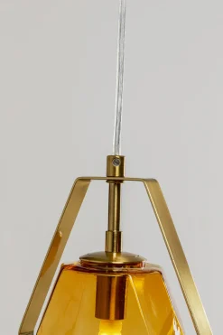 Lampa Wisząca Złota Klosz Szklany G9 17x120 Cm