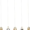 Lampa Wisząca Złota Klosze Szklane 5xG9 110 Cm