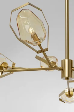 Lampa Wisząca Złota Klosze Szklane 9xG9 Ø106 Cm