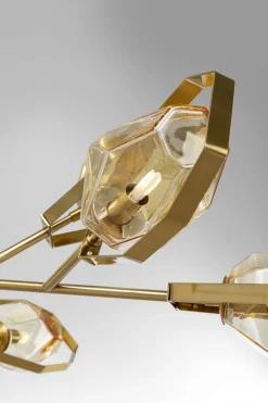 Lampa Wisząca Złota Klosze Szklane 9xG9 Ø106 Cm