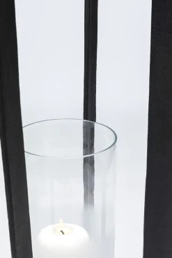 Latarenka Loft Duża Czarna Aluminium I Szło 22x61 Cm