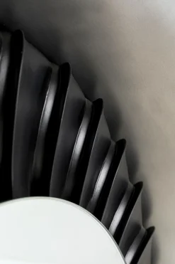 Lustro Do Salonu Duże Okrągłe Rama Aluminium I Włókno Szklane Ø119 Cm Silnik Odrzutowy