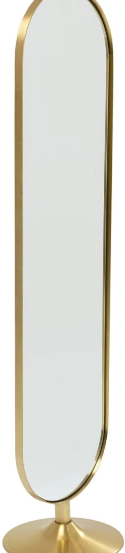 Lustro Stojące Curve MO 40x170 Cm Mosiężne