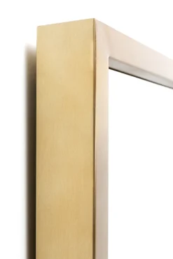 Lustro W Złotej Ramie Ceramika I Stal 120x100 Cm