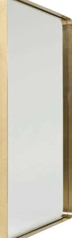 Lustro Wiszące Curve Rectangular 120x80 Cm Mosiężne