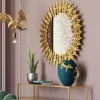 Lustro Wiszące Leaves Gold Ø76 Cm Złote