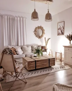 Lustro Wiszące Legno ∅82 Cm Drewniane