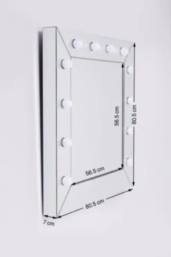 Lustro Wiszące Make Up Square 81x81 Cm Srebrne