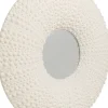 Lustro Wiszące Okrągłe Białe Motyw Muszli Ø110 Cm