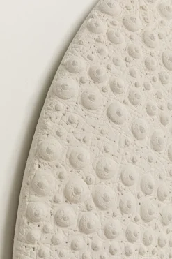 Lustro Wiszące Okrągłe Białe Motyw Muszli Ø110 Cm