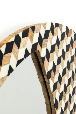 Lustro Wiszące Okrągłe MDF I żywica Epoksydowa Ø67 Cm