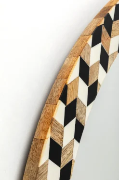 Lustro Wiszące Okrągłe MDF I żywica Epoksydowa Ø67 Cm