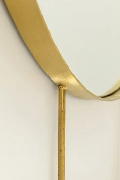 Lustro Wiszące Z Półką Art ∅60 Cm Złote