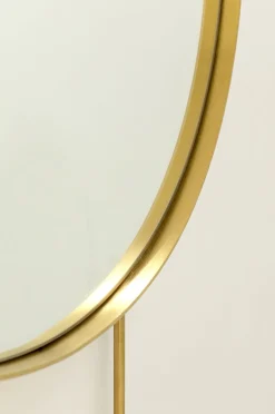 Lustro Wiszące Z Półką Art ∅60 Cm Złote