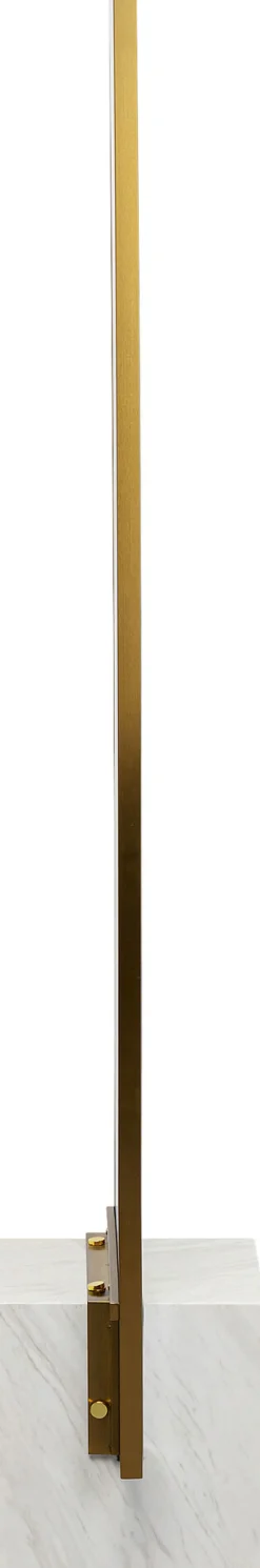 Lustro Ze Złotą Ramą 46x180 Cm Podstawa Z Marmuru Biała