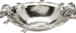 Misa Dekoracyjna Srebrna Z Aluminium Motyw Słoni 47x35 Cm