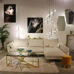 Narożnik Amalfi 275x159 Cm Kremowy Prawy