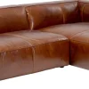Narożnik Cubetto 270x170 Cm Brązowy Skóra Naturalna - Prawy